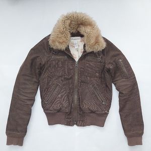 Abercrombie and fitch Corduroy Women’s Jacket Brown Authentic Cotton Blend Sz S.